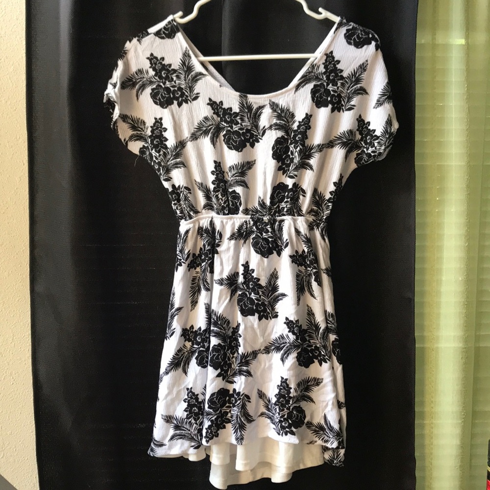 Black and gray skater dress